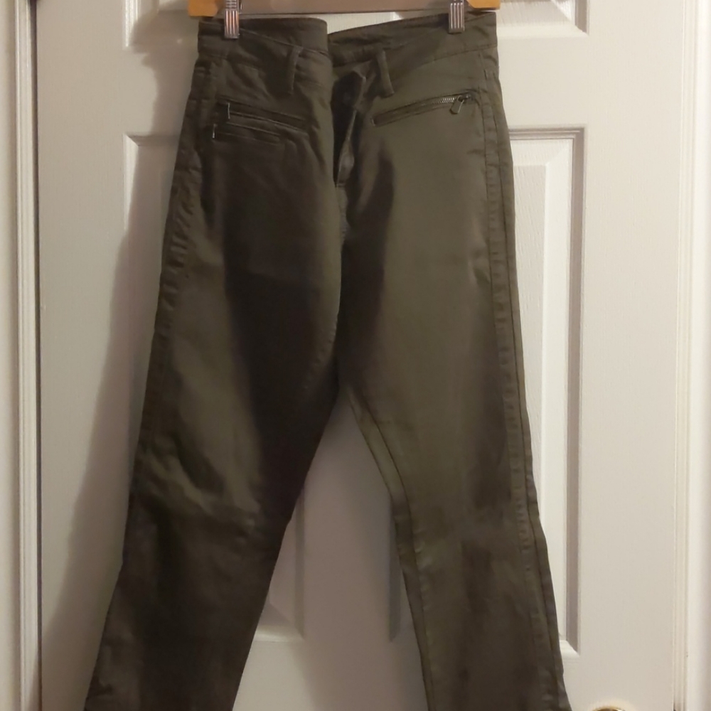 Straight cut khakhi denim